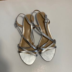 TALBOTS Low Heel Silver Sandals